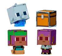 Mattel Minecraft Flippin’ Figs 2-Pack, 2 Action Figures in 3.75-inch Scale with Large Heads & 2-in-1 Fidget Play, Efe / Sailboat & Dolphin / Treasure Chest, JCY31