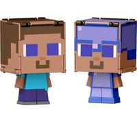 Mattel Minecraft Flippin’ Figs Figures with 2-in-1 Fidget Play, 3.75-inch Scale Toy with Large Head & Pixelated Design (Characters May Vary)