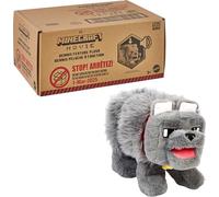 Mattel Minecraft Interactive Plush Toy with Sound & Moving Mouth, Dennis the Wolf Stuffed Animal Inspired by A Minecraft Movie, JDW25