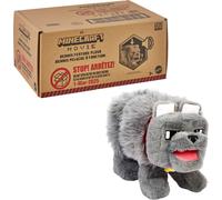 Mattel Minecraft Interactive Plush Toy with Sound & Moving Mouth Dennis The Wolf Stuffed Animal Inspired by A Minecraft Movie