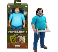 Mattel Minecraft Large-Scale Action Figure, 12-inch Posable Steve Toy Collectibl