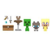Mattel Minecraft Mob Head Minis Cave Explorers Pack with 2 Action Figures & Accessories Steve & Creeper Collectible Set