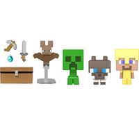 Mattel Minecraft Mob Head Minis Cave Explorers Pack with 2 Action Figures & Accessories, Steve & Creeper Collectible Set