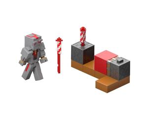 Mattel Minecraft Redstone Charged Series Action Figure & Accessories | Action Figure & Accessories, Protector’s Firework Launcher Set with Launch Feature, 3.25-inch Scale Collectible Toy, JKK10
