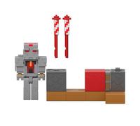 Mattel Minecraft Redstone Charged Series Action Figure & Accessories, Protector’s Firework Launcher Set with Launch Feature, 3.25-inch Scale Collectible Toy, JKK10