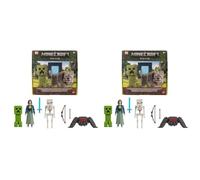 Mattel Minecraft Story Set with 4 Action Figures & 3 Accessories, Overworld Encounters Pack Inspired by A Minecraft Movie, Toy Collectible, JFR70 (Pack of 2)