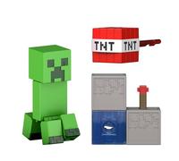 Mattel Minecraft Toys, Creeper Action Figure with Accessory & Redstone Building Piece, 3.25-inch Scale Collectible Set Inspired by Video Game, JJR92