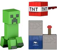 Mattel Minecraft Toys, Creeper Action Figure with Accessory & Redstone Building Piece, 3.25-inch Scale Collectible Set Inspired by Video Game, JJR92