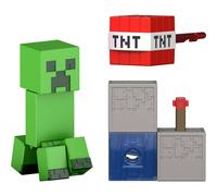 Mattel Minecraft Toys, Creeper Action Figure with Accessory & Redstone Building Piece, 3.25-inch Scale Collectible Set Inspired by Video Game