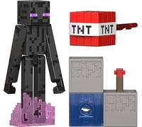 Mattel Minecraft Toys, Enderman Action Figure with Accessory & Redstone Building Piece, 3.25-inch Scale Collectible Set Inspired by Video Game, JJR88