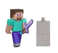 Mattel Action Figure Steve – 3.25-inch Minecraft Collectible with Accessory & Redstone, JJR85