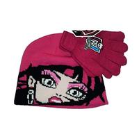 Mattel Monster High - Set Hat and Gloves, Pink or Black, Women's Accessories for Teenage and Adult Females, Gothic Style, Polyester Material