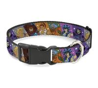 Mattel Pet Collar, Dog Collar Plastic Buckle, Masters of The Universe Character Block Poses Multi Color, 13 to 17 Inches 1.5 Inch Wide