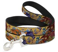 Mattel Pet Leash, Dog Leash, Motu Revelation Eight Character Group Pose Yellow, 4 Feet Long 1.5 Inch Wide