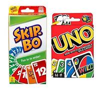 Mattel Skip Bo Card Game Bundled With Uno, 274 Cards, Ages 96+