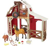 Mattel Spirit Untamed Barn Playset with Spirit Horse, Barn, 3 Play Areas, 10 Play Pieces, Great Gift for Ages 3 Years Old & Up, HBP29
