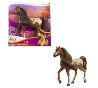 Mattel Spirit Untamed Herd Horse (Approx. 8-in), Moving Head, Chestnut Pinto with Long Black Mane & Playful Stance, Great Gift for Horse Fans Ages 3 Years Old & Up