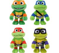 Mattel Teenage Mutant Ninja Turtles: Mutant Mayhem Plush Toys 4 Pack of 8 Inch Leonardo, Michelangelo, Raphael and Donatello, TMNT Movie