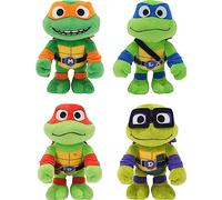 Mattel Teenage Mutant Ninja Turtles: Mutant Mayhem Plush Toys 4 Pack of 8 Inch Leonardo, Michelangelo, Raphael and Donatello, TMNT Movie
