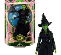 Mattel Universal Wicked Elphaba Fashion Doll and Green Leather Accessories, Braided Black Hair, Possibility and Removable Ballroom Look