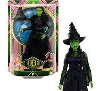 Mattel Universal Wicked Elphaba Fashion Doll and Green Leather Accessories, Braided Black Hair, Possibility and Removable Ballroom Look