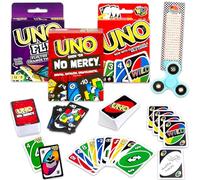 Mattel UNO Expansion Deck - 3 Piece Set with All Wild, Inverted and Ruthless Decks for Kids Plus Bookmarks, More | Card Games for Kids, Night