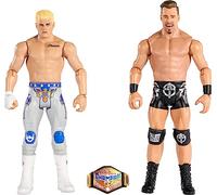 WWE MATTEL Mattel WWE Action Figure Battle Pack 2 Pack with Mattel WWE Championship Title Championship Showdown The American Nightmare Cody Rhodes vs Austin Theory (HLL82)