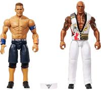 Mattel WWE Championship Showdown Action Figures 2-Pack with Accessory, Series #23 The Rock & John Cena Collectible Set, 6-inch