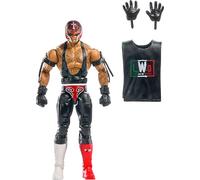 Mattel Action Figure Rey Mysterio 6-inch WWE Elite, Swappable Hands, Ring Gear, 25-pt articulation