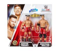 Mattel WWE Main Event Showdown Action Figures 2-Pack with Accessory, Series #22 Austin Theory & Grayson Waller Collectible Set, 6-inch