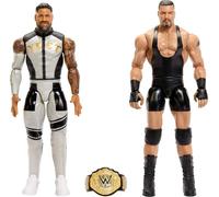 Mattel WWE Main Event Showdown Action Figures 2-Pack with Accessory, Series #25 Bron Breakker vs Jey Uso Collectible Set, 6-inch, JHJ57