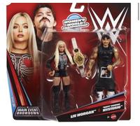 Mattel WWE Main Event Showdown Action Figures 2-Pack with Accessory, Series #25 ”Dirty” Dominik Mysterio & Liv Morgan Collectible Set, 6-inch, JHJ58