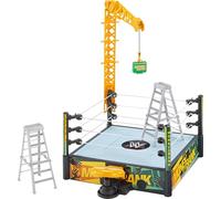 Mattel WWE Money in The Bank Cash-in Ring Playset with 2 Play Modes & 40+ Sounds & Phrases, Includes Launcher Crane, Ladders & Briefcase, 13-Inch x 20-Inch
