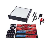 Mattel WWE Superstar Ring with Labels for Main Event & RAW, Spring-Loaded Mat & Pro Tension Elastic Ropes, JDJ20