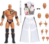 Mattel WWE Ultimate Edition Action Figure & Accessories Set, The Rock Final Boss 6-inch Collectible with Swappable Heads & Hands, 30 Articulation Points, JKD32