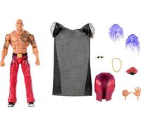Mattel WWE x Street Fighter Action Figures & Accessories, The Rock Final Boss as M. Bison, 6-inch Elite Collectible Mashup Set, JLD79