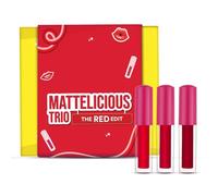 Mattelicious Trio - The Red Edit (Set of 3) | 4.8 ml Each | Bold Red Matte Lipcolours | Non-Drying | Transfer-Proof | Smudge-Proof | Long-Lasting Finish