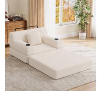 Matteo 1-Seater Sleeper Sofa - Tufted Corduroy - Beige Matteo Beige