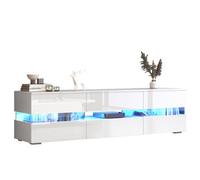 Matteo 160Cm High Gloss White Tv Unit With Smart Rgb Led Lighting, For Tvs Up To 70 Inches