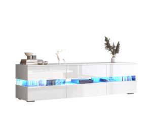 Matteo 160Cm High Gloss White Tv Unit With Smart Rgb Led Lighting, For Tvs Up To 70 Inches