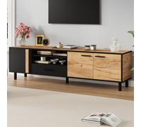 Matteo 180Cm Industrial Oak & Black Tv Stand For 80" Tvs - Lowboard With Storage Drawers & Cabinets