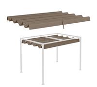 Matteo 2.85 X 2M Ret Retractable Pergola Roof Cover, Uv30+ Sun Shade Canopy Replacement, Brown Polyester