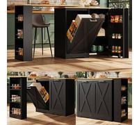 Matteo 360° Rotating Multifunctional Storage Cabinet - Black Finish Sideboard Matteo Black