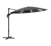 Matteo 3m Cantilever Garden Parasol - Solar LED, 360° Rotation, Dark Grey Matteo Dark Grey