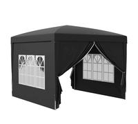 Matteo 3x3m Pop Up Gazebo, Water & UV Resistant Party Tent, Black Matteo Black