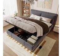 Matteo 4ft6 double bed 135×190cm, Durable & Sturdy, Grey Matteo Grey Double