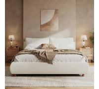 Matteo 5Ft Ottoman Storage Bed Frame - Warm White Boucle