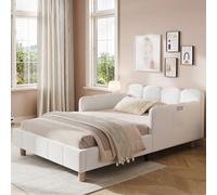 Matteo Beige Bouclé Upholstered Children's Single Bed with Safety Rail Matteo Beige Single