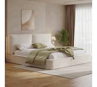 Matteo Beige Chenille Double Ottoman Storage Bed Frame 4FT6 Matteo Beige Double
