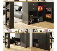 Matteo Black 360-Degree Swivel Modular Storage Cabinet With Drawers & Shelves For Versatile Home Office & Living Room Use